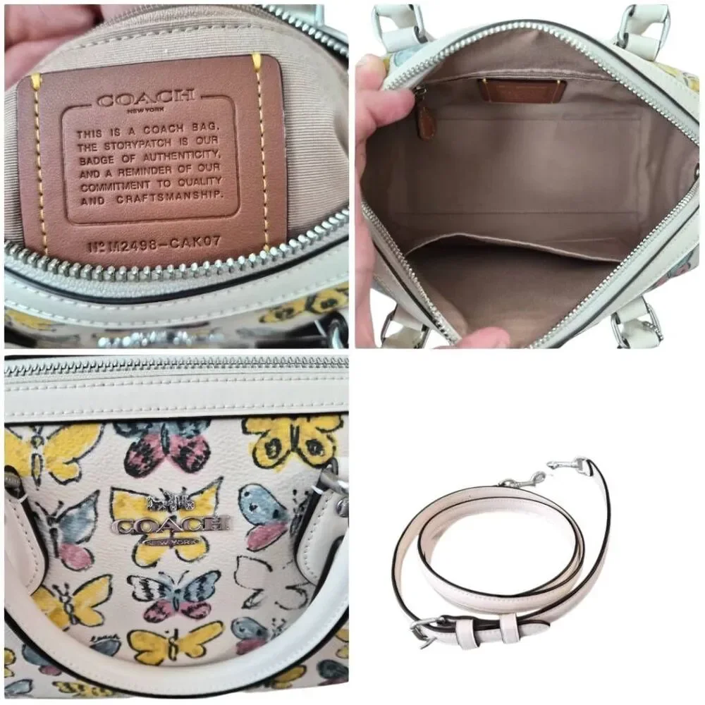 Coach Rowan Satchel Bag & Wallet Set With Butterfly Print